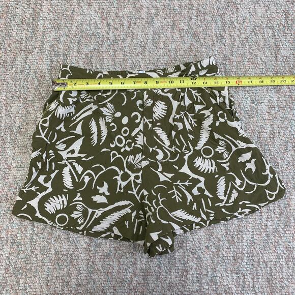ett:twa Anthropologie green & cream print shorts size S - Picture 8 of 9